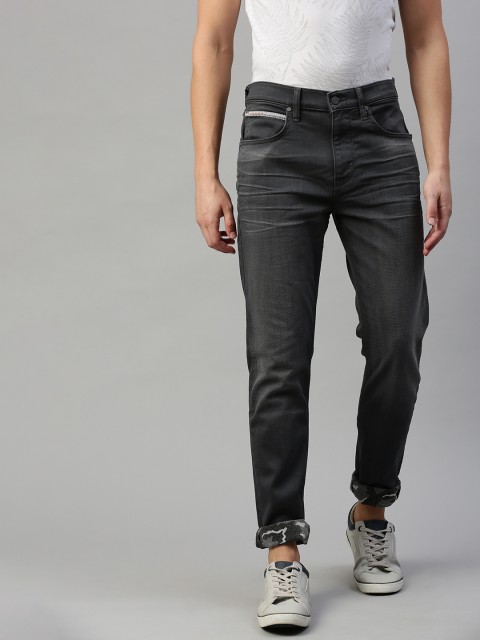 

Lee Men Charcoal Grey Anton Slim Tapered Fit Mid-Rise Clean Look Stretchable Jeans