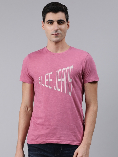 

Lee Men Pink Printed Round Neck T-shirt
