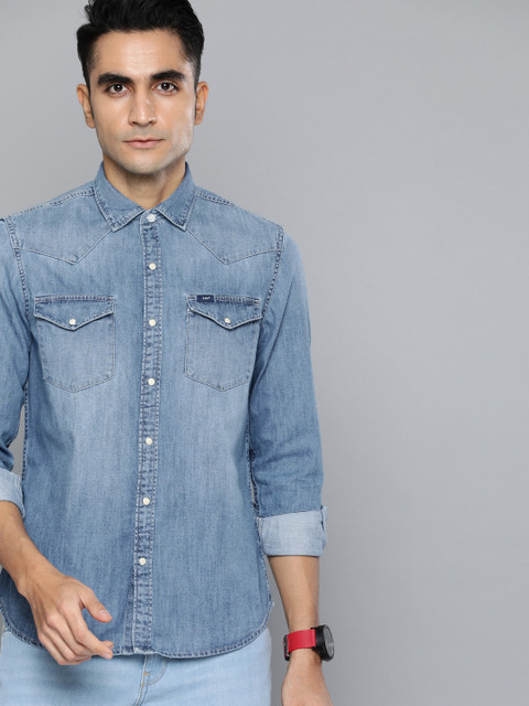 

Lee Men Blue Slim Fit Faded Casual Denim Shirt