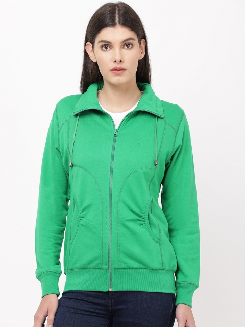 

APSLEY Women Green Solid Sweatshirt
