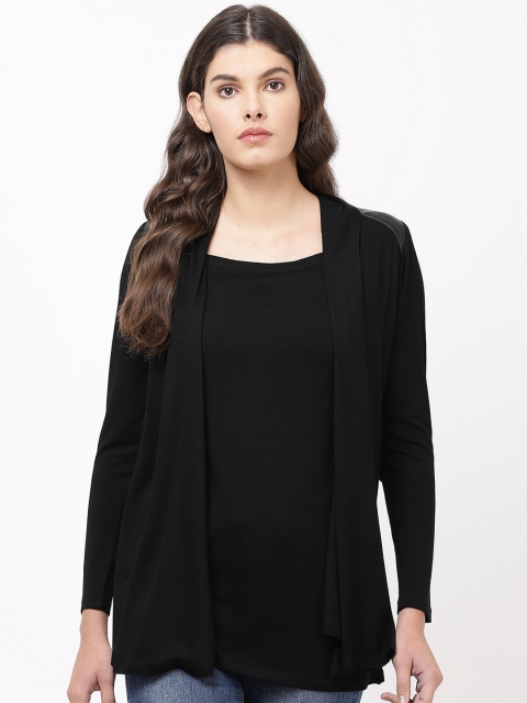 

APSLEY Women Black Solid Layered Top