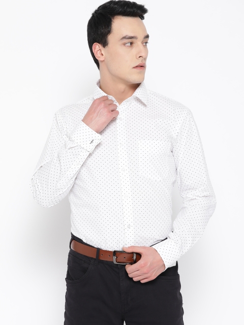 

Hancock Men White & Black Slim Fit Printed Formal Shirt