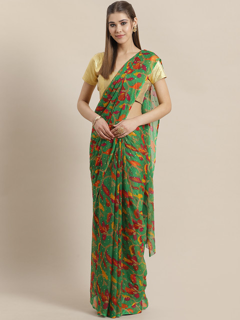 

Saree mall Green & Red Printed Saree