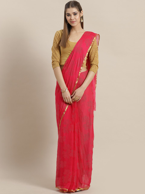 

Saree mall Pink & Golden Embellished Saree