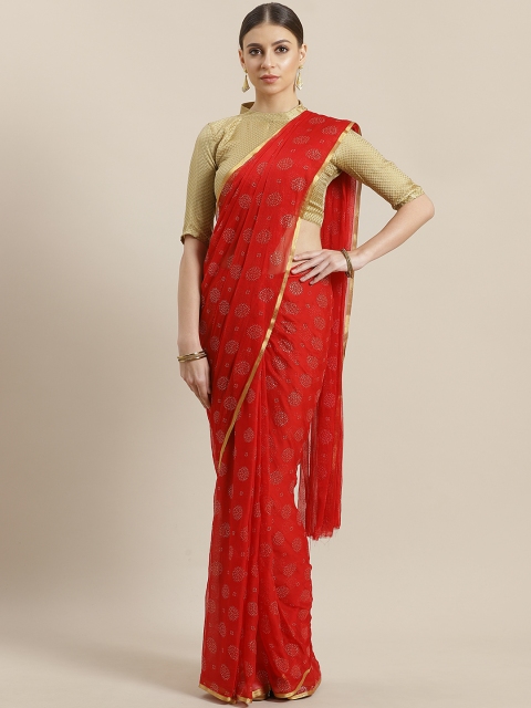 

Saree mall Red & Golden Printed Saree