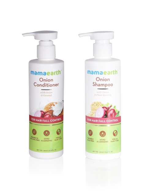 

Mamaearth Sustainable Unisex Onion Hair Fall Control Set of Shampoo Conditioner, White