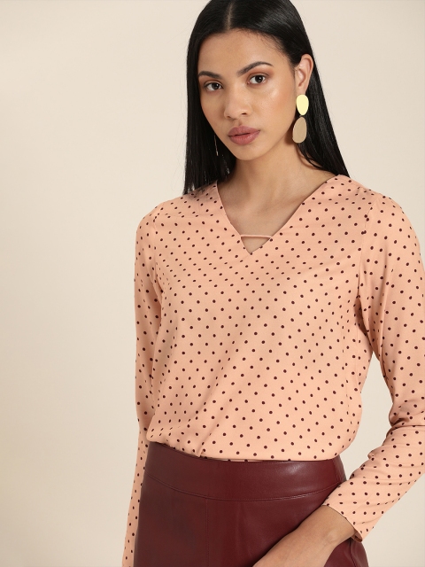 

her by invictus Women Beige Printed Regular Top