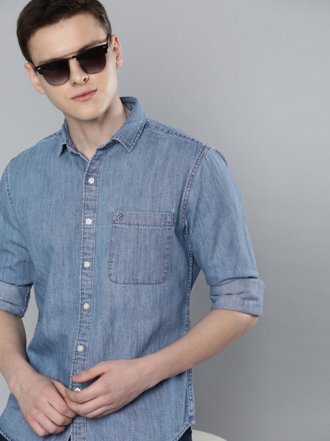 

Denizen From Levis Men Blue Regular Fit Faded Casual Denim Shirt