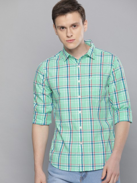 

Denizen From Levis Men Sea Green & Blue Regular Fit Checked Casual Shirt