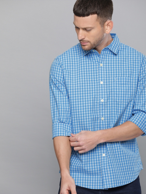 

Denizen From Levis Men Blue & Grey Regular Fit Checked Casual Shirt
