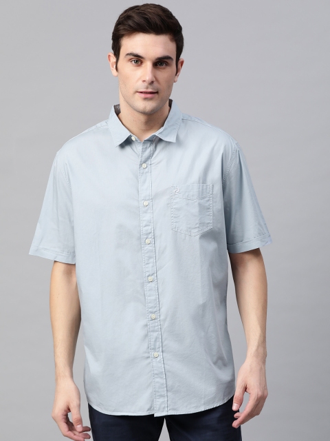 

Denizen From Levis Men Blue Regular Fit Solid Casual Shirt
