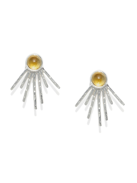 

Gehna Silver-Toned Sterling Silver Contemporary Studs