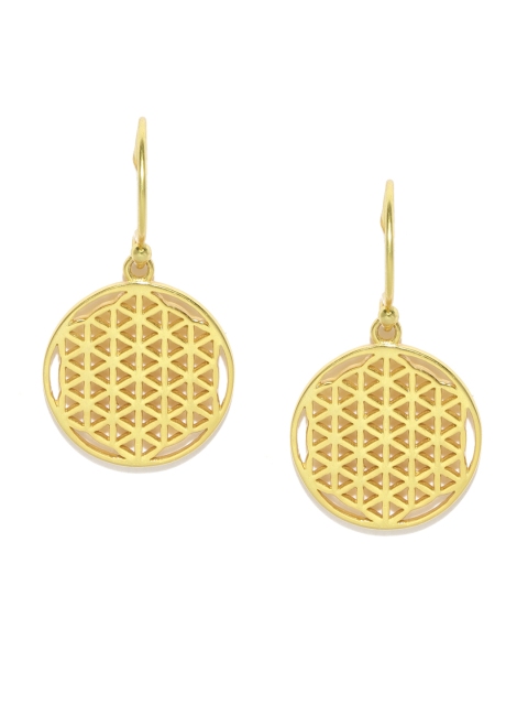 

Gehna Gold-Toned Circular Sterling Silver Drop Earrings