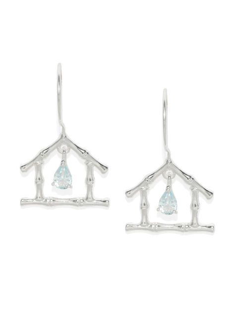 

Gehna Silver-Toned Quirky Sterling Silver Drop Earrings