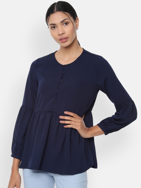 

Van Heusen Woman Navy Blue Solid Top