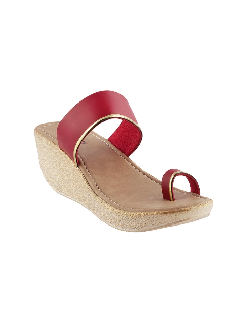 

WALKWAY Women Maroon Solid Sandals
