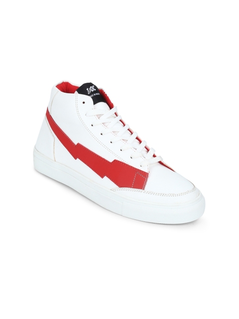 

Doc Martin Men White & Red Colourblocked Synthetic Leather Mid-Top Sneakers