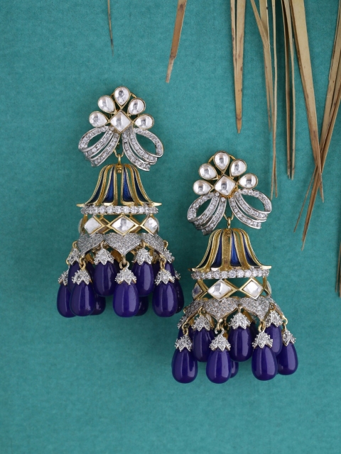 

Tistabene White & Gold-Plated Classic Jhumkas