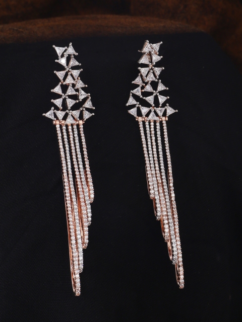 

Tistabene Rose Gold & Gold-Plated Classic Drop Earrings, White