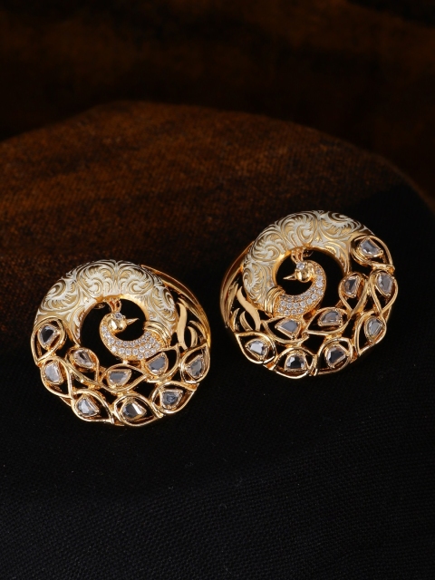 

Tistabene White & Gold-Plated Contemporary Studs