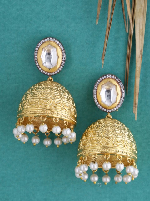 

Tistabene Gold-Toned Dome Shaped Jhumkas