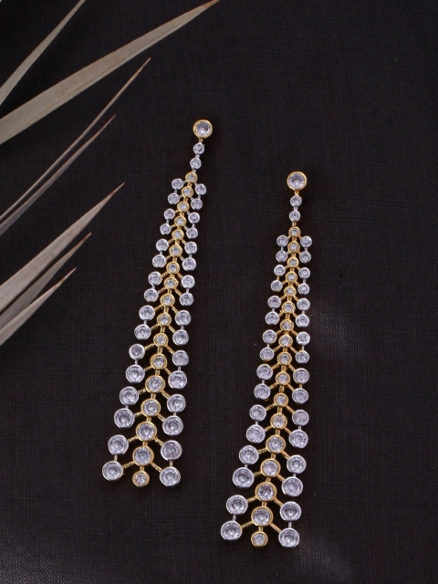 

Tistabene White & Gold-Plated Geometric Drop Earrings