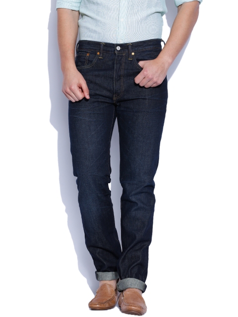 

Levis Blue 501 Tapered Fit Mid-Rise Jeans