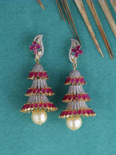 

Tistabene Pink & White Contemporary Jhumkas