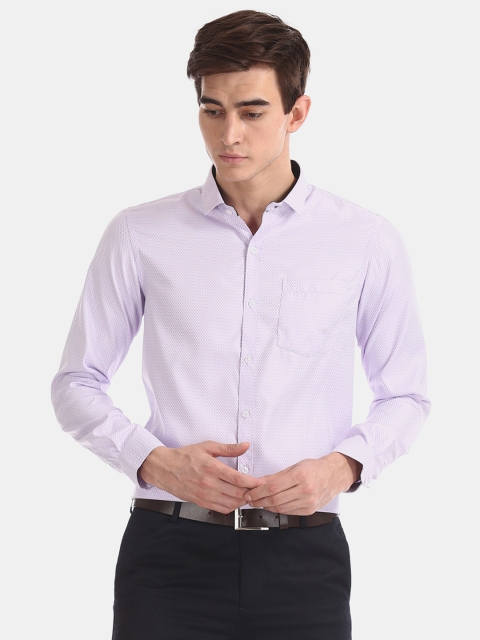 

Excalibur Men Lavender Regular Fit Self Design Formal Shirt