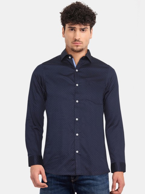 

Excalibur Men Blue Regular Fit Printed Casual Shirt