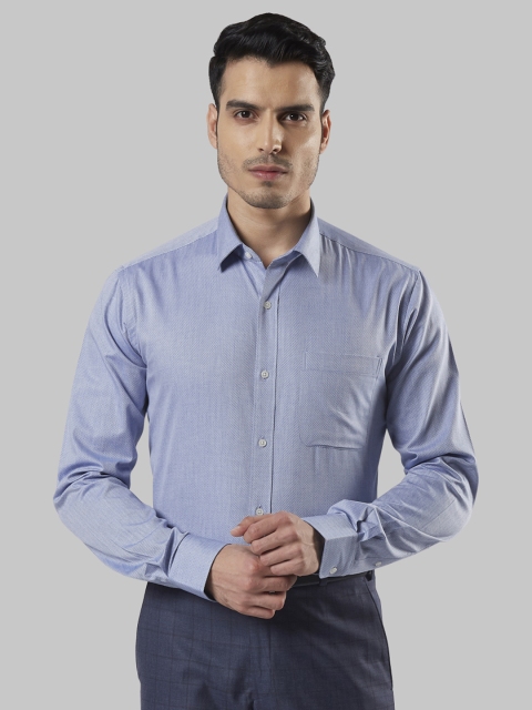 

Raymond Men Blue Slim Fit Checked Formal Shirt