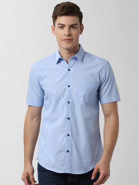 

Peter England Men Blue Slim Fit Printed Casual Shirt