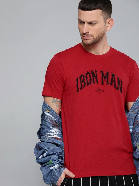 

Kook N Keech Marvel Men Red Iron Man Printed Round Neck T-shirt
