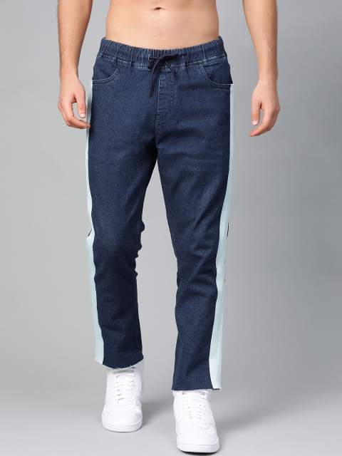 

Kook N Keech Men Navy Blue Jogger Fit Mid-Rise Clean Look Stretchable Jeans