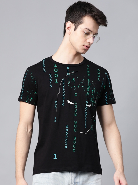 

Kook N Keech Marvel Men Black & Blue Iron Man Printed Round Neck T-shirt