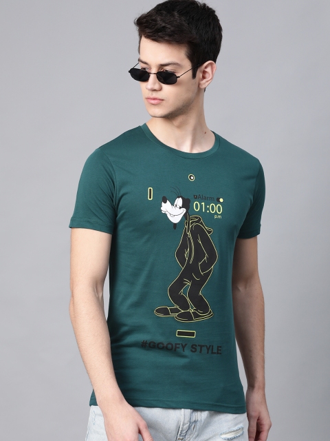 

Kook N Keech Disney Men Green Goofy Print Round Neck T-shirt