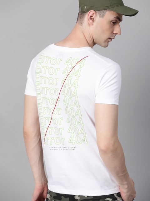 

Kook N Keech Men White Printed Back Round Neck T-shirt