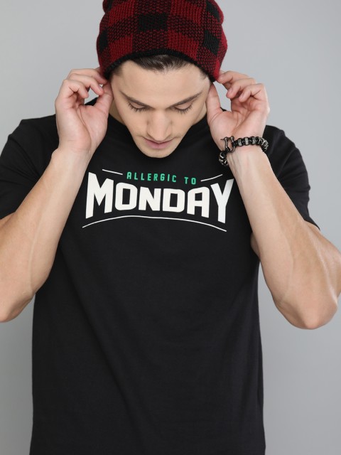 

Kook N Keech Men Black Printed Round Neck T-shirt