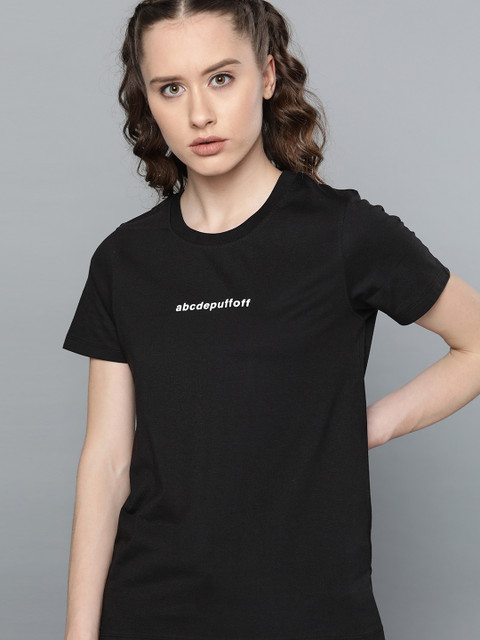 

Kook N Keech Women Black Solid Round Neck T-shirt