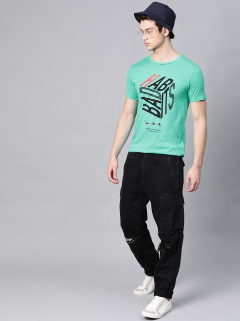 

Kook N Keech Men Green & Black Printed Round Neck T-shirt