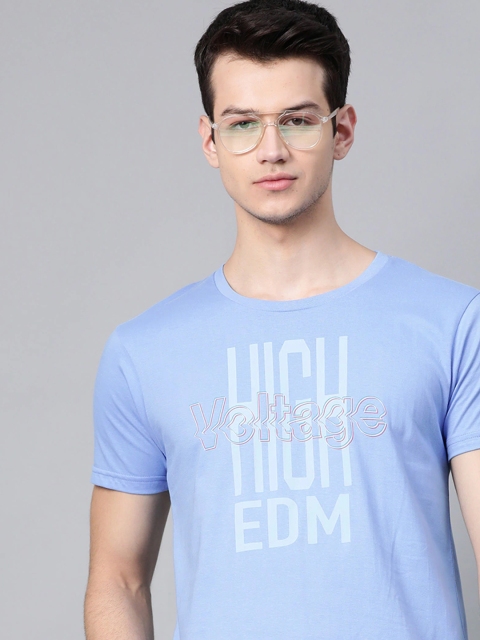 

Kook N Keech Men Blue & Off-White Printed Round Neck T-shirt