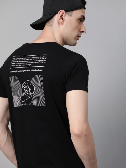 

Kook N Keech Men Black Printed Round Neck T-shirt