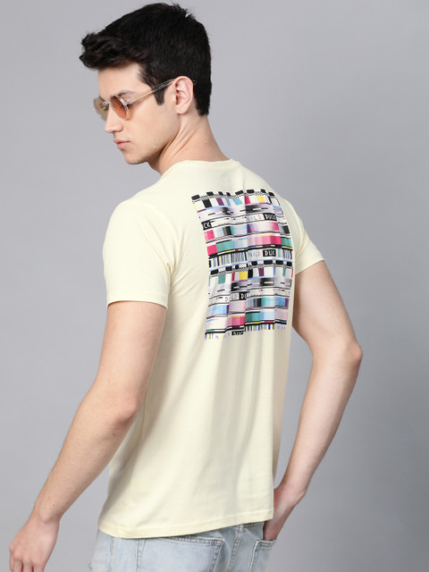 

Kook N Keech Disney Men Cream-Coloured Donald Duck Print Round Neck T-shirt