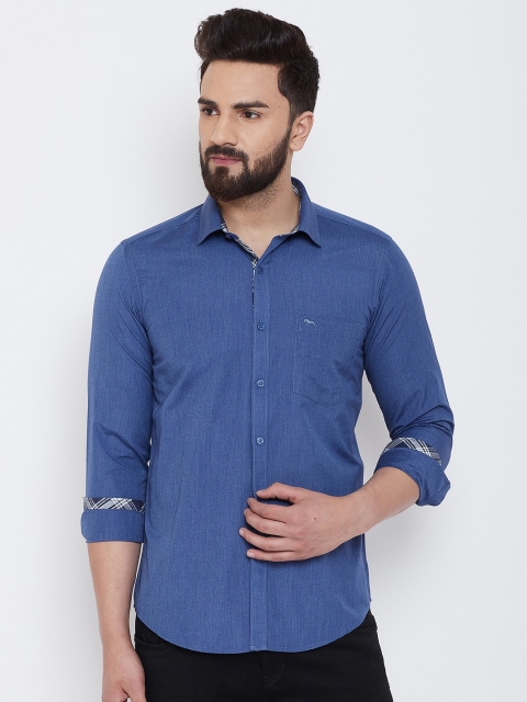 

JUMP USA Men Blue Slim Fit Solid Casual Shirt