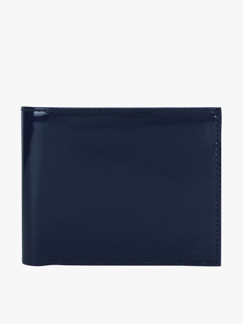 

yelloe Men Navy Blue Solid Two Fold Wallet