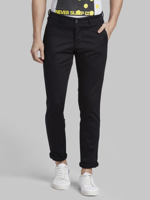 

Parx Men Black Solid Regular Trousers