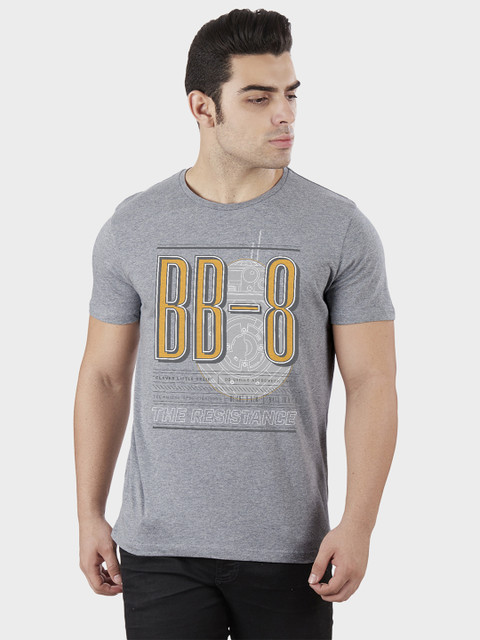 

STAR WARS Men Grey Printed Round Neck T-shirt