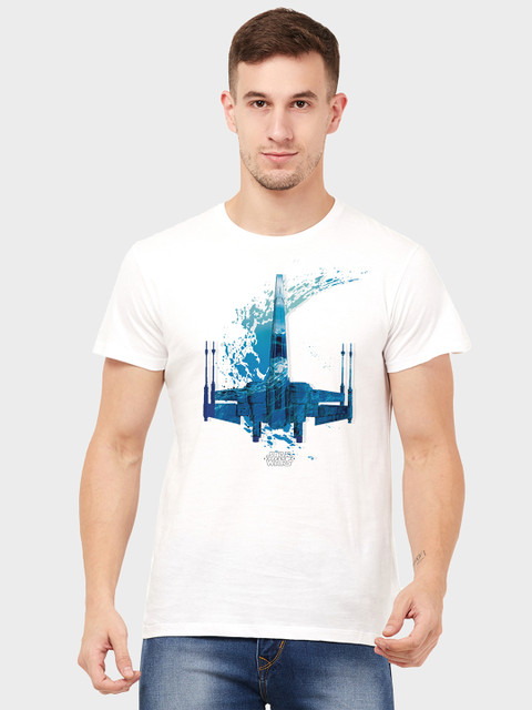 

STAR WARS Men White Printed Round Neck T-shirt