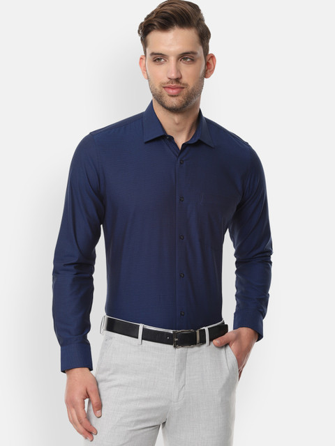 

Van Heusen Men Navy Blue Slim Fit Solid Formal Shirt
