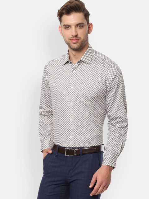 

Van Heusen Men White & Grey Regular Fit Printed Formal Shirt